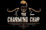 Logo for The Charming Chap, suave man icon with scissors and a classic shaving razor